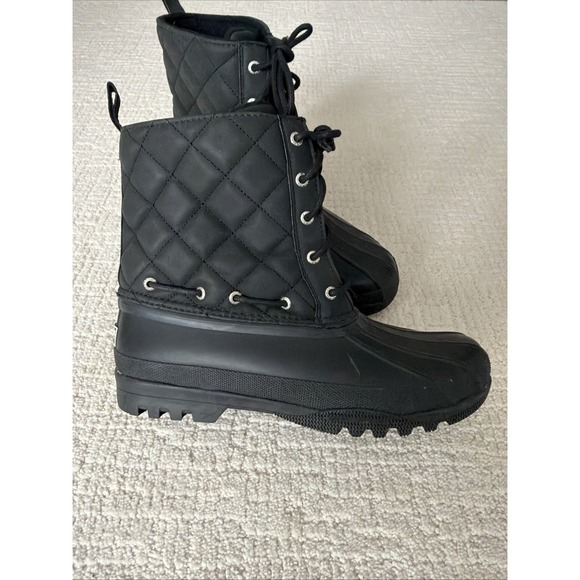 Sperry Top-sider Gosling Black Quilted Duck Boots Women's  Size 9 Waterproof - Picture 3 of 15